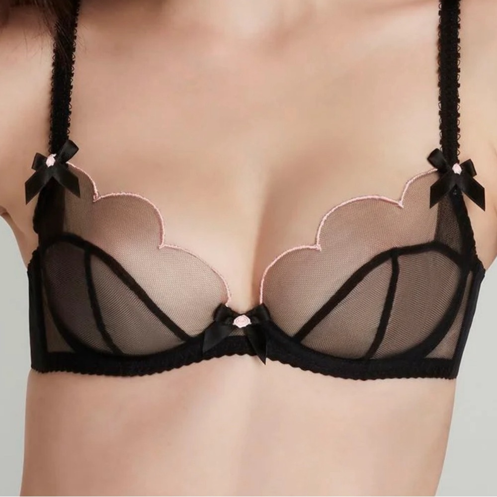 Sheer Plunge Underwired Bra